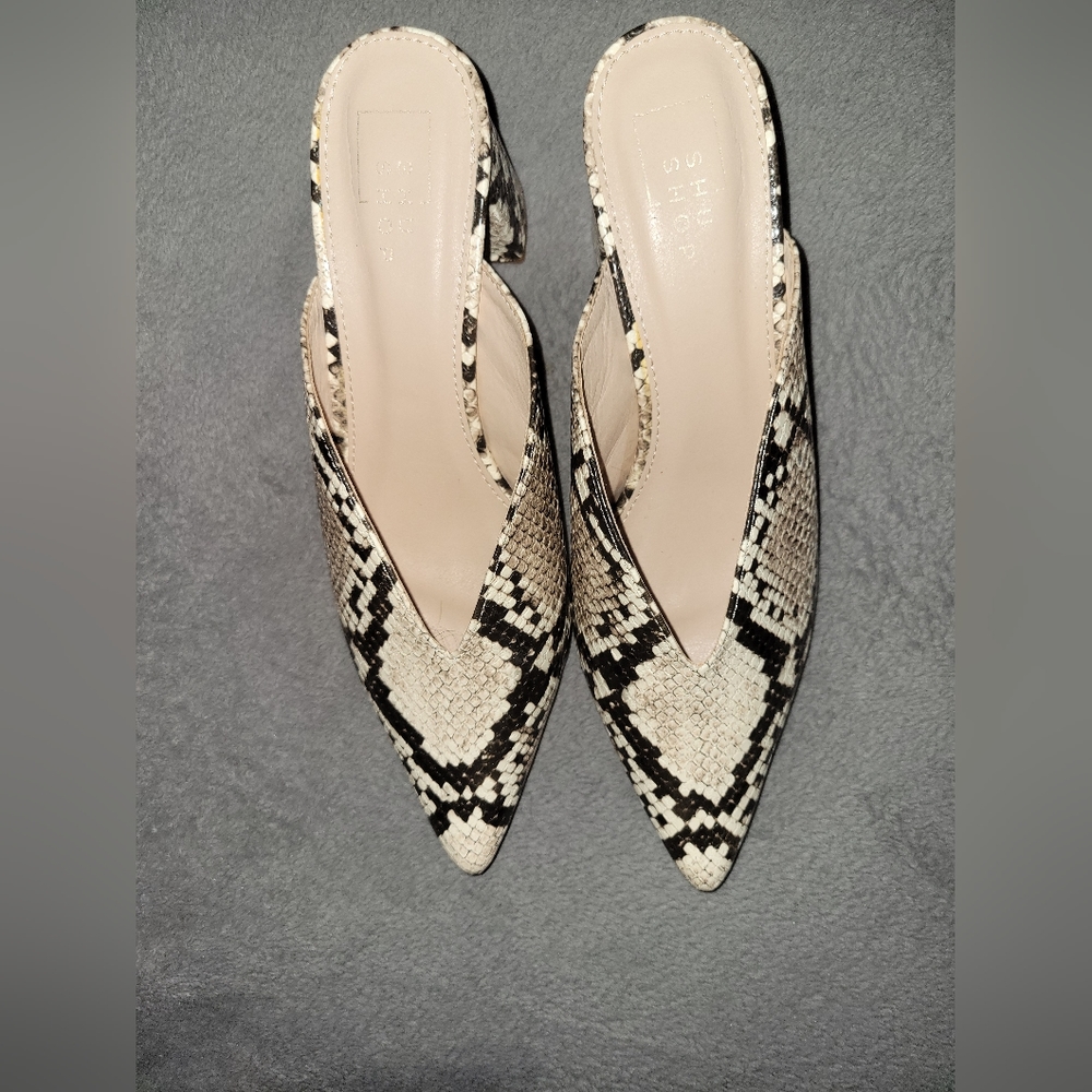 Snake skin mules